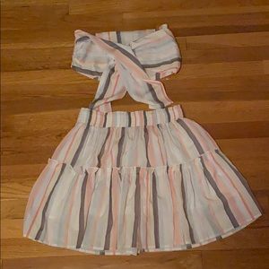 Multi colored Striped Two Piece Set